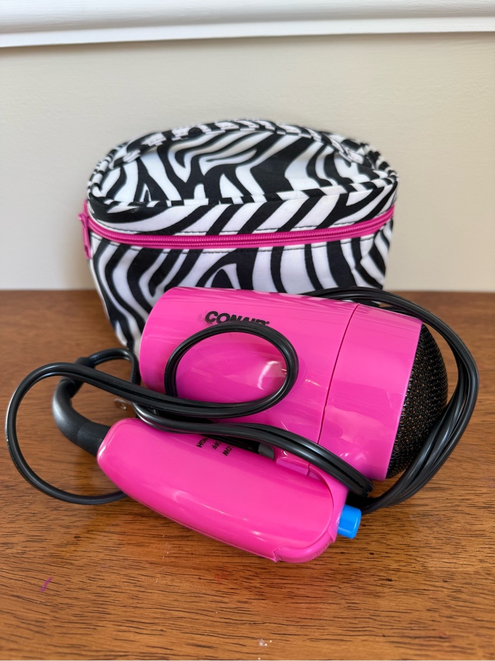 Conair Compact Travel Hair Dryer with Zippered Travel Case